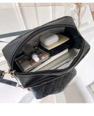 Tassel Small Messenger Bag For Women Lingge Embroidery Crossbody Bag
