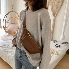 Women's Fanny Pack High PU Leather Waist Bag Crossbody Chest Bag