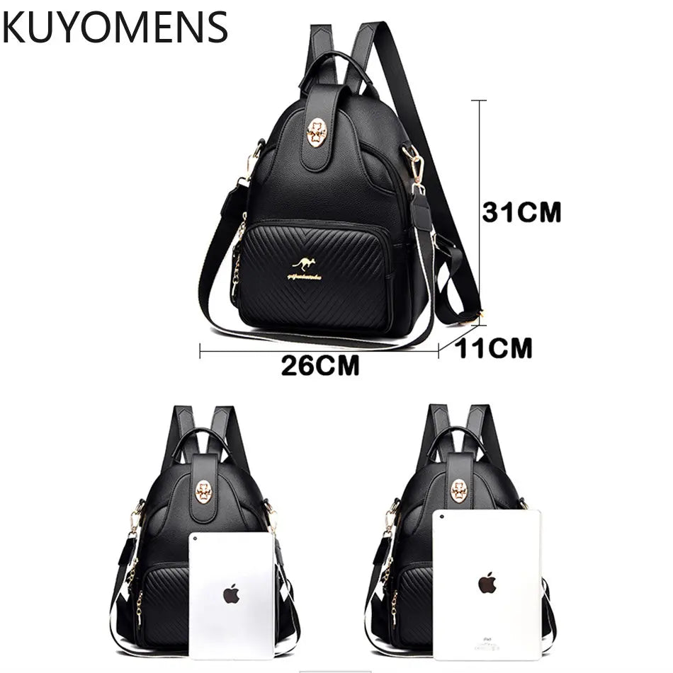 Soft Leather Women Backpacks Purse Travel Shoulder Bags