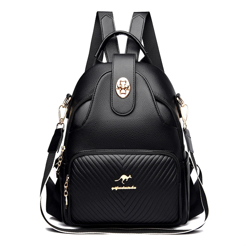 Soft Leather Women Backpacks Purse Travel Shoulder Bags