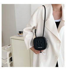 Women PU Leather Crossbody Bag Tassel Square Mini Messenger Bag