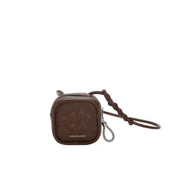 Women PU Leather Crossbody Bag Tassel Square Mini Messenger Bag