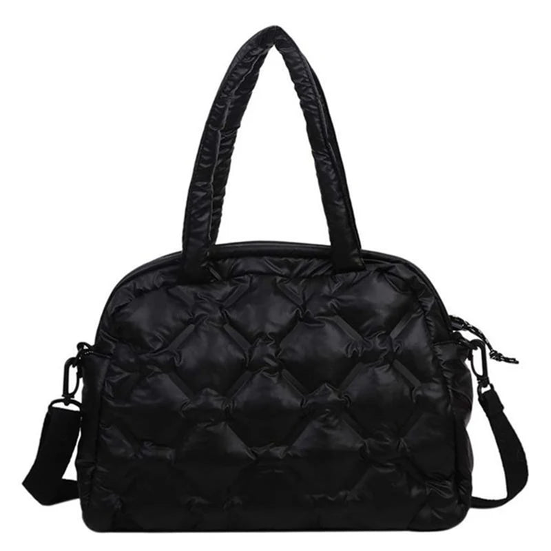 Winter Warm Down Shoulder Bag Large Capacity Shopping Crossbody Tote