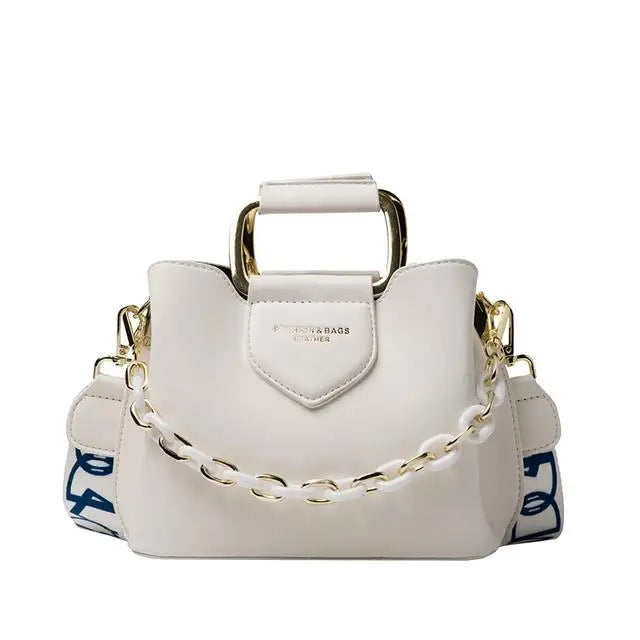 Women's Bucket Bag with Thick Chain Shoulder Strap