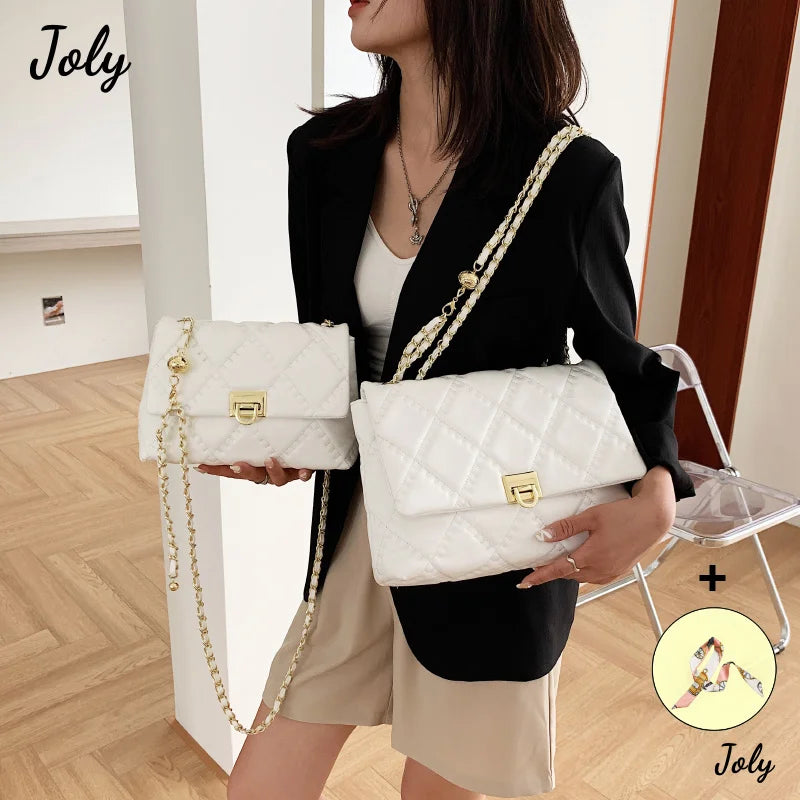 Quilted Chain Strap Shoulder Bag for Women