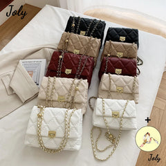 Quilted Chain Strap Shoulder Bag for Women