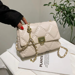 Quilted Chain Strap Shoulder Bag for Women
