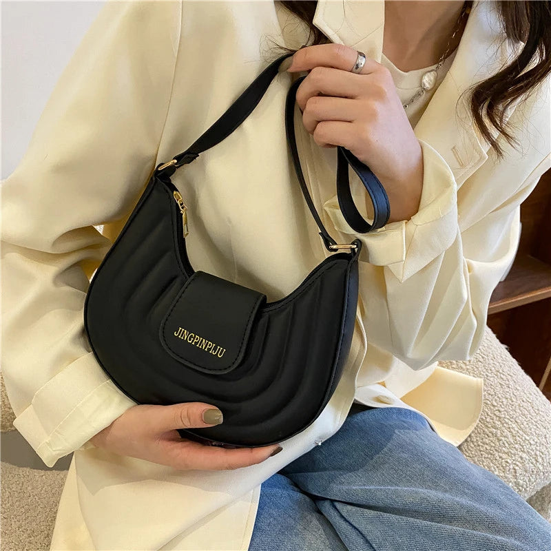 High Half Moon Crossbody Bag Women Handbags Versatile Handbag