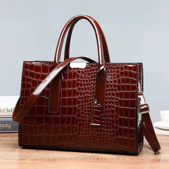 Crocodile Pattern Shoulder Bag PU Leather Woman Crossbody Handbag