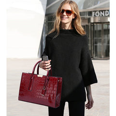 Crocodile Pattern Shoulder Bag PU Leather Woman Crossbody Handbag