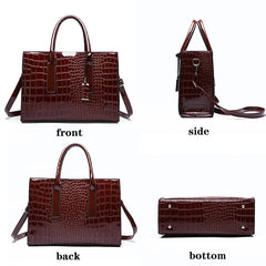 Crocodile Pattern Shoulder Bag PU Leather Woman Crossbody Handbag