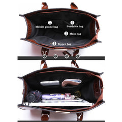 Crocodile Pattern Shoulder Bag PU Leather Women Crossbody Handbag Tote Bags