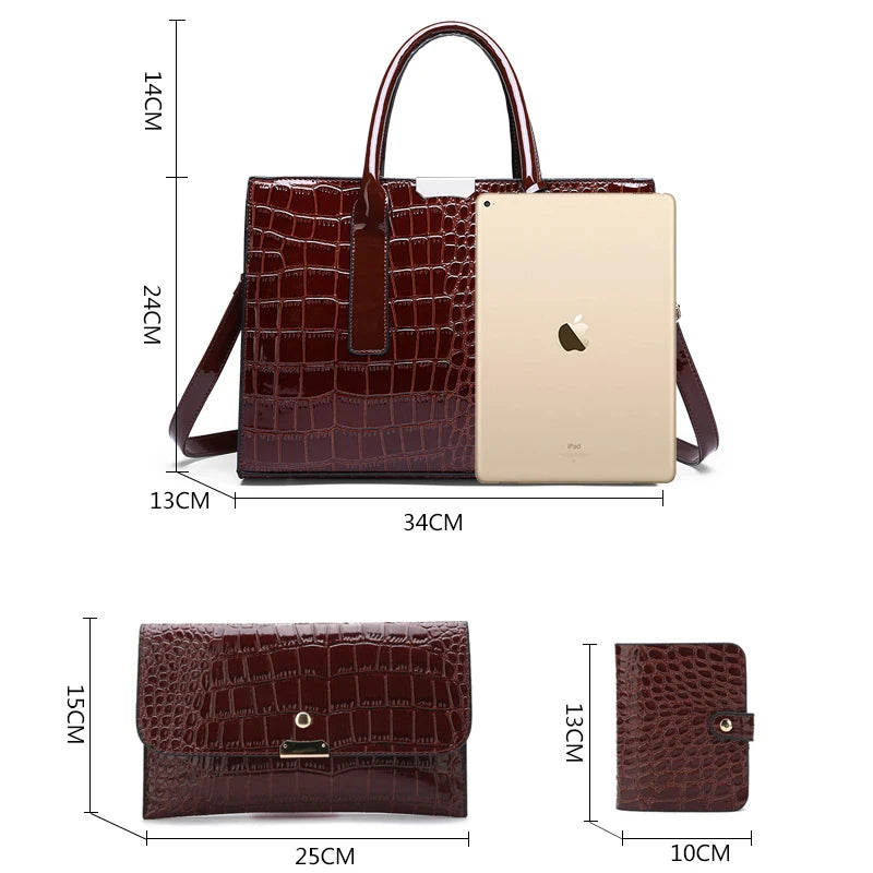 Crocodile Pattern Shoulder Bag PU Leather Woman Crossbody Handbag