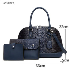 Womens Leather Shoulder Bags 3 Piece Set Large Capacity Tote Ladies Crossbody Ba