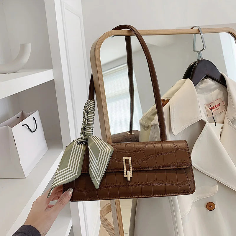 Crocodile Single Shoulder Bag PU Leather Handbag