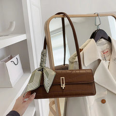 Crocodile Single Shoulder Bag PU Leather Handbag