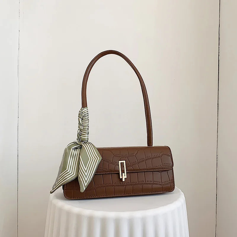 Crocodile Single Shoulder Bag PU Leather Handbag