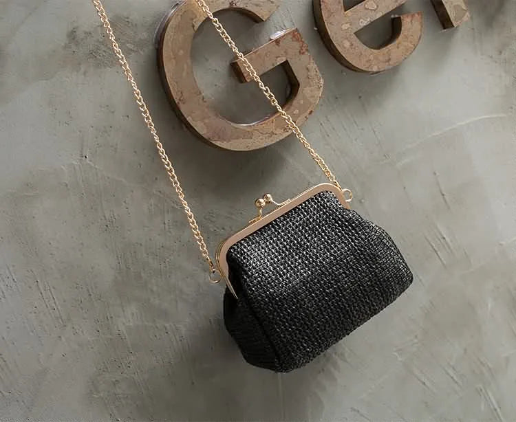 Luxy Moon Straw Clutch Tote Vintage Women Evening Bag