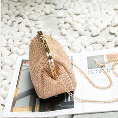 Luxy Moon Straw Clutch Tote Vintage Women Evening Bag