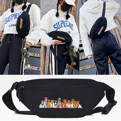 Lying Dog Print Waist Bag Sport Sundries Bag Running Multipurpose Travel