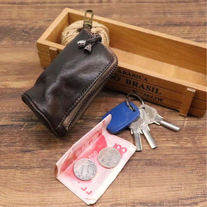 M6CC Vintage Leather Car Key Holder Organizer