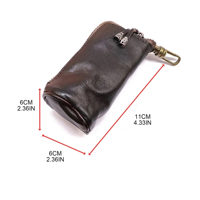 M6CC Vintage Leather Car Key Holder Organizer