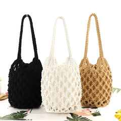Handwoven Hollow Out Handbag Knitting Beach Shoulder Bag