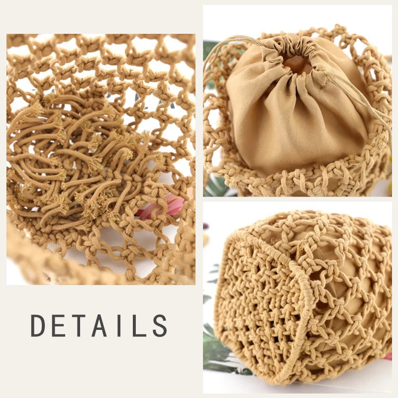 Handwoven Hollow Out Handbag Knitting Beach Shoulder Bag