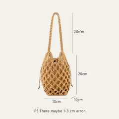 Handwoven Hollow Out Handbag Knitting Beach Shoulder Bag