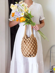 Handwoven Hollow Out Handbag Knitting Beach Shoulder Bag