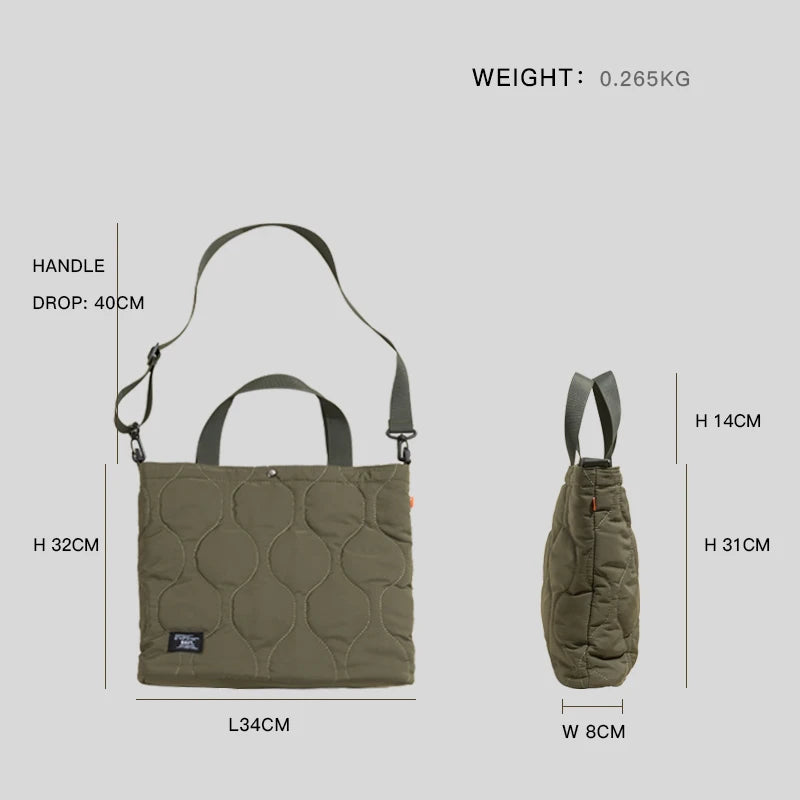 Quilted Women Hobo Tote Handbags Soft Cotton Padded Crossbody Bag