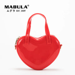 Waterproof Heart Shape PVC Tote Bag Top Handle Handbag