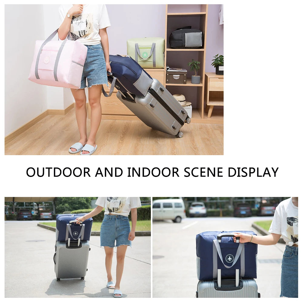 Large Capacity Folding Travel Bags Waterproof Oxford Cloth Carry-On Luggage