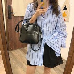 MBTI Style Leather Shoulder Bag for Women - All-match Handbag