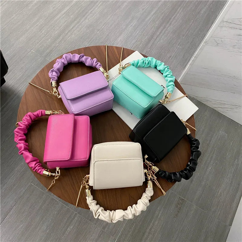 Mini PU Leather Shoulder Bag for Women Chain Hand Bag Female Travel Purse