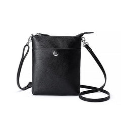 Solid Cow Leather Crossbody Bag for Women