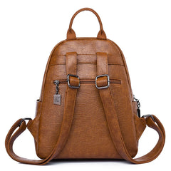 Casual Women Leather Backpack Large Capacity School Bag Girls Travel Backpack