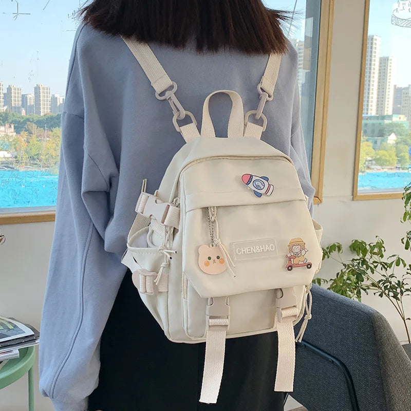 Japanese Y2K Teen Girls School Bags Waterproof Nylon Casual Girl's Shopping Back