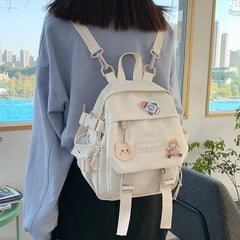 Japanese Y2K Teen Girls School Bags Waterproof Nylon Casual Girl's Shopping Back