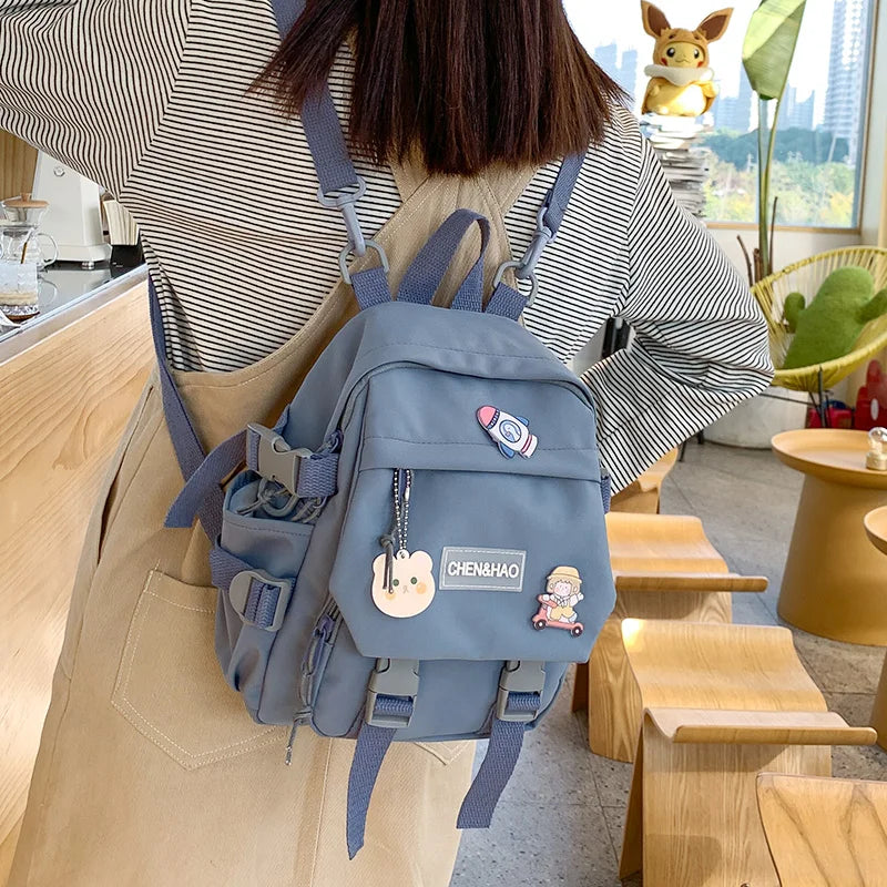 Japanese Y2K Teen Girls School Bags Waterproof Nylon Casual Girl's Shopping Back