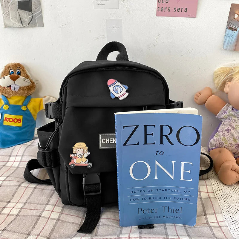 Japanese Y2K Teen Girls School Bags Waterproof Nylon Casual Girl's Shopping Back