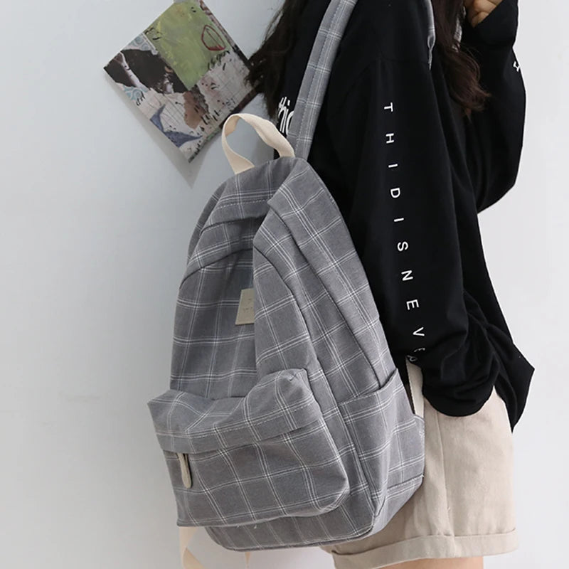 Lattice Girl College School Bags for Teenage Casual Preppy Style Backpack