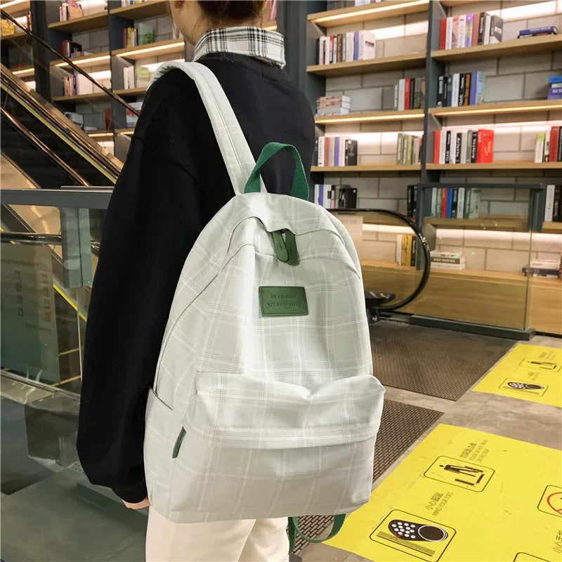 Lattice Girl College School Bags for Teenage Casual Preppy Style Backpack