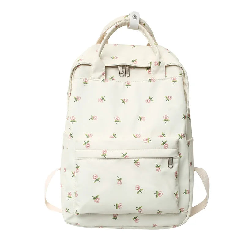 Spring Tulips Floral School Backpack Large Capacity