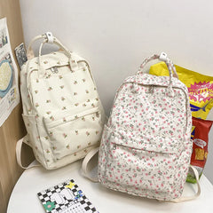 Spring Tulips Floral School Backpack Large Capacity