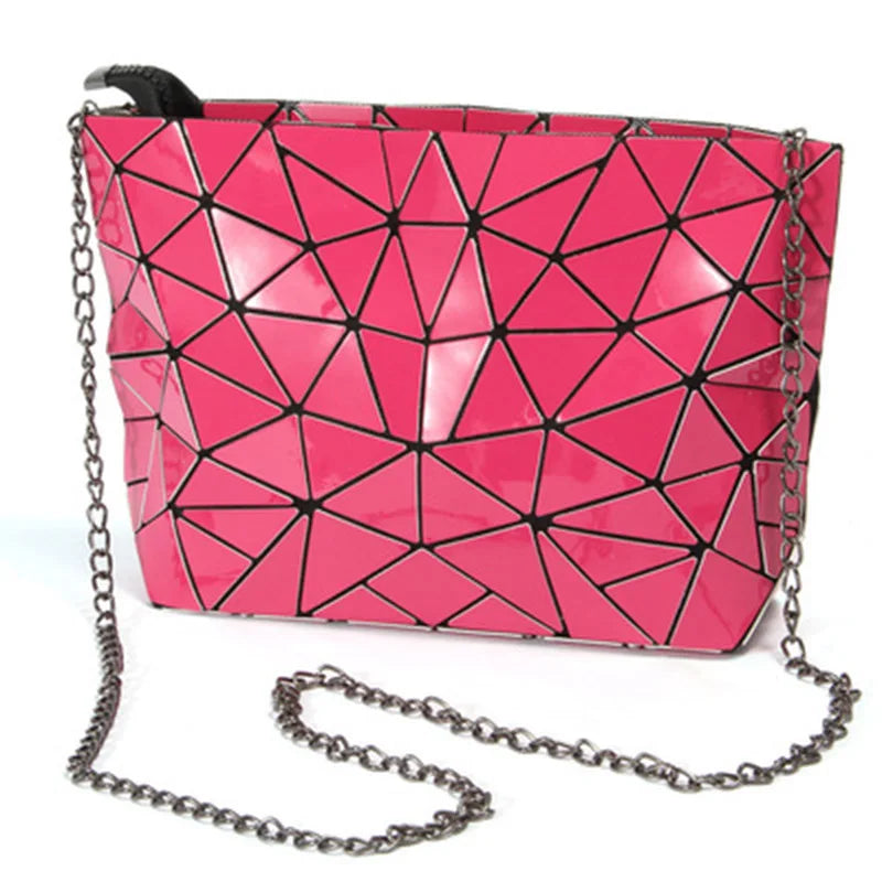 MS3116 Geometric Chain Leather Shoulder Messenger Bag