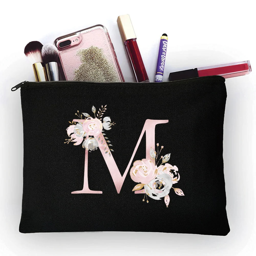 Girly Pink Letters Cosmetic Bag All-match Travel Organizer