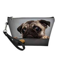 Pug Dog Print Makeup Case Storage Bag for Women