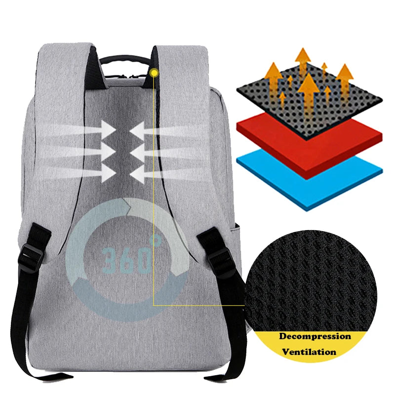 Male Backpack Encanto Waterproof Laptop Bag Multifunctional Travel Backpack