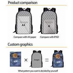 Rock and Roll Music Printing School Backpack for Boys Girls